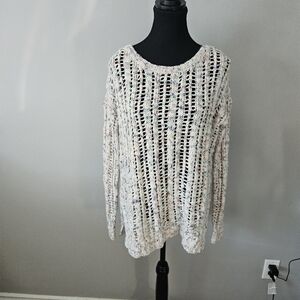 American Eagle Outfitters women's LG crochet cable knit sprinkles color sweater